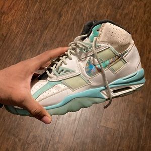cyan nike basketball shoes (wore)